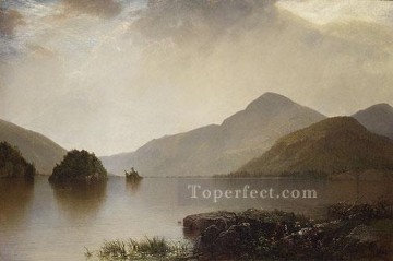 ジョン・フレデリック・ケンセット Painting - ジョージ湖 ルミニズムの海景 ジョン・フレデリック・ケンセット